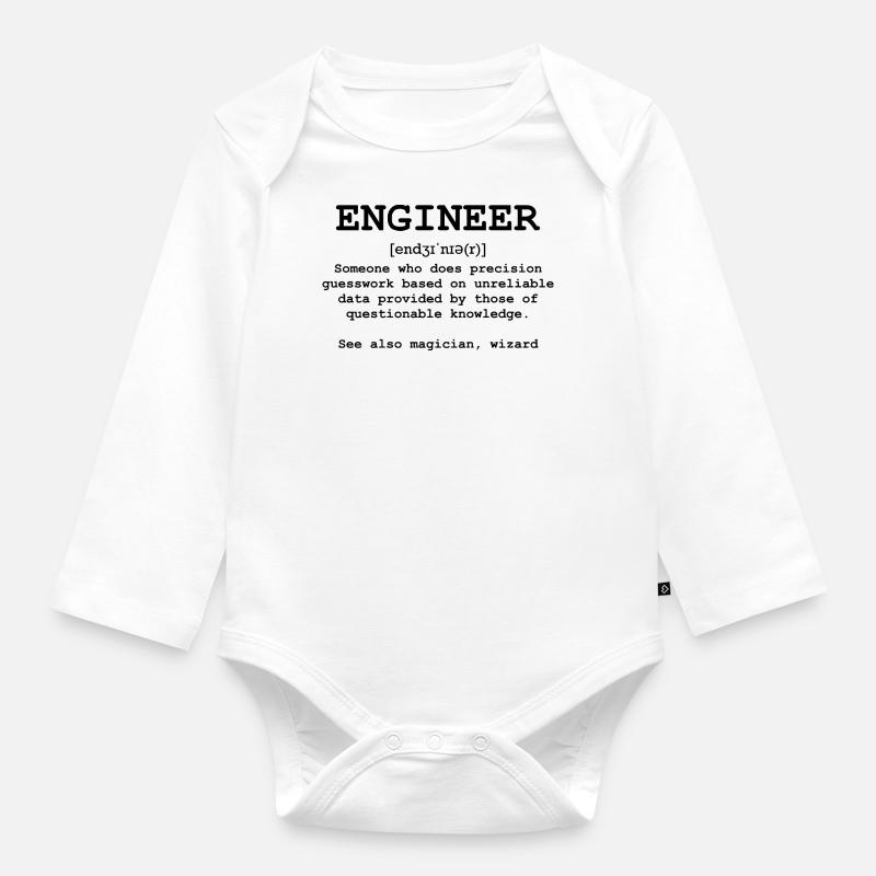 Ingénieur - Body Bébé bio manches longues - blanc