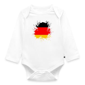 Drapeau Allemagne Drapeau allemand utilisé look home - Body Bébé bio manches longues - blanc - Devant