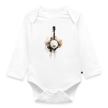 Banjo Authentic Bluegrass & - Organic Longsleeve Baby Bodysuit - white - Front