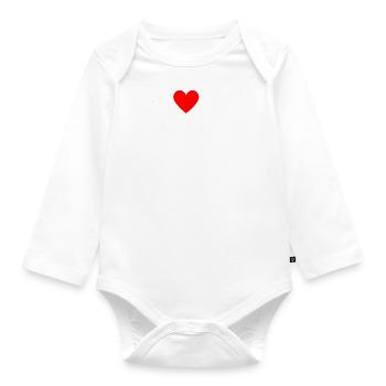 I love Canada Canadian red heart gift - Organic Longsleeve Baby Bodysuit - white - Front