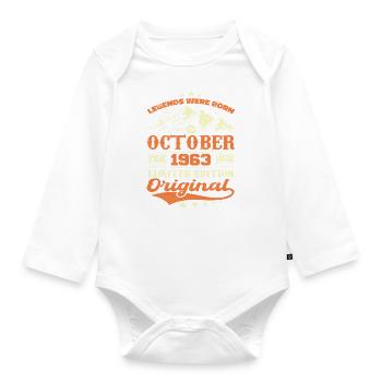Original October 1963 vintage anniversary 1963 - Organic Longsleeve Baby Bodysuit - white - Front