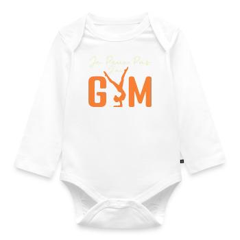 Ich kann kein Fitnessstudio haben | Gymnastik-Geschenk | Fitnessstudio - Baby Bio-Langarm-Body - Weiß - Vorne
