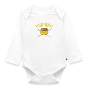 Dessert Pudding Rejoices Dessert - Organic Longsleeve Baby Bodysuit - white - Front