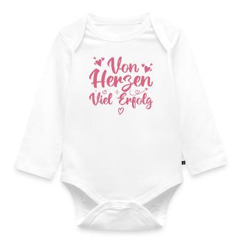 Von Herzen Viel Erfolg - Motivation Ziele - Body Bébé bio manches longues - blanc - Devant