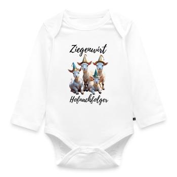 Baby Ziegenwirt - Hofnachfolger - süße Shirt's - Baby Bio-Langarm-Body - Weiß - Vorne