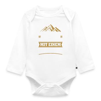 Unterschätze niemals einen alten Mann mit E-Bike - Baby Bio-Langarm-Body - Weiß - Vorne