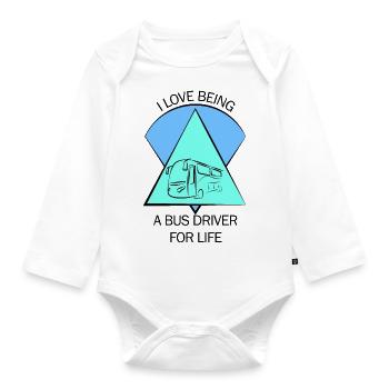 Bus Bus Driver School Bus Bus Bus Bus Driver - Organic Longsleeve Baby Bodysuit - white - Front
