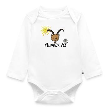 Alpenkind Steinbock - Baby Bio-Langarm-Body - Weiß - Vorne