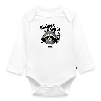 Waschbär Räuber - Baby Bio-Langarm-Body - Weiß - Vorne