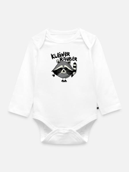 Waschbär Räuber - Baby Bio-Langarm-Body - Weiß