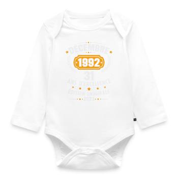 Vintage Décembre 1992 Cadeau d Anniversaire 31 Ans - Body Bébé bio manches longues - blanc - Devant