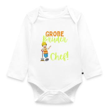 Ich bin der große Bruder das macht mich zum Chef - Baby Bio-Langarm-Body - Weiß - Vorne