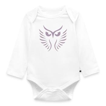 Modern Owl: Abstract, Minimalist Art - Organic Longsleeve Baby Bodysuit - white - Front