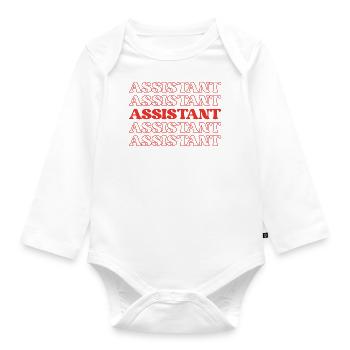 Assistant Aide Assistant Helper Supporter - Organic Longsleeve Baby Bodysuit - white - Front