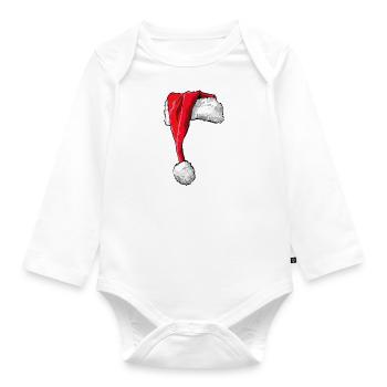 Santa Papillon Christmas St. Nicholas Dogs Wilsigns - Organic Longsleeve Baby Bodysuit - white - Front