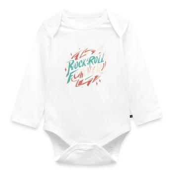 Rock n Roll forever Vintage Logo - Baby Bio-Langarm-Body - Weiß - Vorne