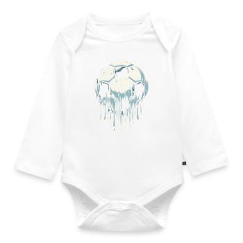 Melting Football - Organic Longsleeve Baby Bodysuit - white - Front