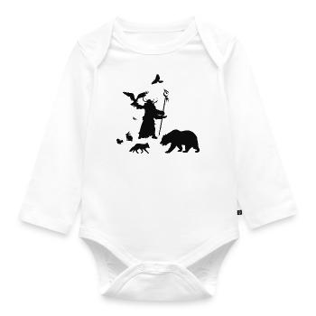 Der Druide, cooles Fantasy Rollenspiel Design - Baby Bio-Langarm-Body - Weiß - Vorne