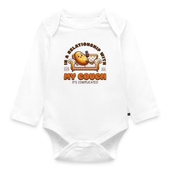 In Einer Beziehung Mit Meiner Couch - - Baby Bio-Langarm-Body - Weiß - Vorne
