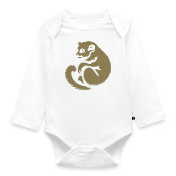 Loris Slowlori Silhouette Mammal - Organic Longsleeve Baby Bodysuit - white - Front