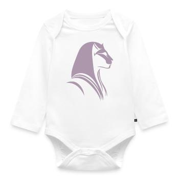 Chat Egypte Pharaon Silhouette - Body Bébé bio manches longues - blanc - Devant
