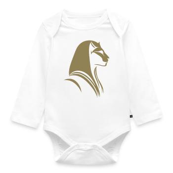 Chat Egypte Pharaon Silhouette - Body Bébé bio manches longues - blanc - Devant