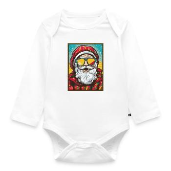 Père Noël Père Noël Père Noël - Body Bébé bio manches longues - blanc - Devant
