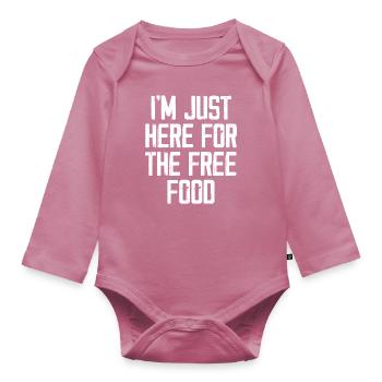 I'm Just Here For The Free Food - Body Bébé bio manches longues - mauve - Devant