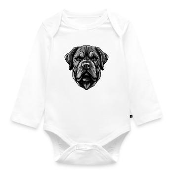 Mastiff Dog Head Portrait Animal - Organic Longsleeve Baby Bodysuit - white - Front