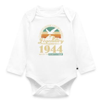 Legendary Since 1944 Vintage Birthday Gift - Organic Longsleeve Baby Bodysuit - white - Front