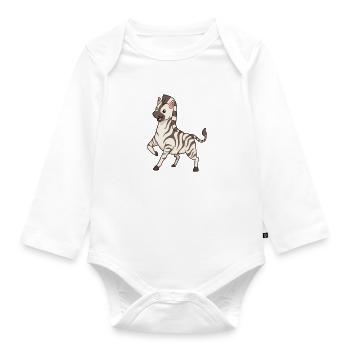 Kawaii Zebra - Baby Bio-Langarm-Body - Weiß - Vorne