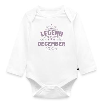 18th Birthday Legend December 2005 - Organic Longsleeve Baby Bodysuit - white - Front