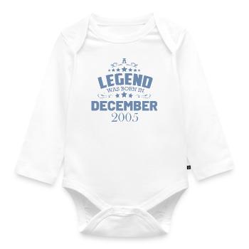 18th Birthday Legend December 2005 - Organic Longsleeve Baby Bodysuit - white - Front