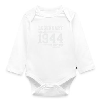 Legendary Since 1944 Vintage Birthday Gift - Organic Longsleeve Baby Bodysuit - white - Front