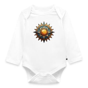 Artistic Sun, Sun Symbol, Star - Organic Longsleeve Baby Bodysuit - white - Front