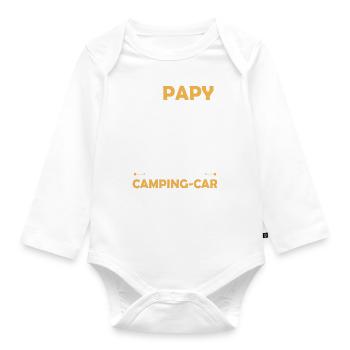 Le papy parfait conduit un camping car - Body Bébé bio manches longues - blanc - Devant