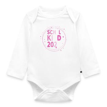 Schulkind 2024 Einhorn 1. Klasse Stern Einschulung - Baby Bio-Langarm-Body - Weiß - Vorne