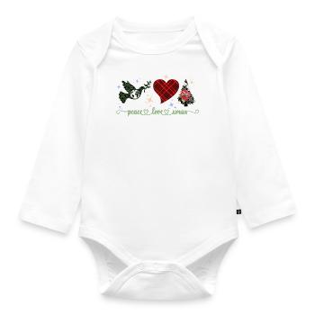 PAIX AMOUR NOËL - Body Bébé bio manches longues - blanc - Devant