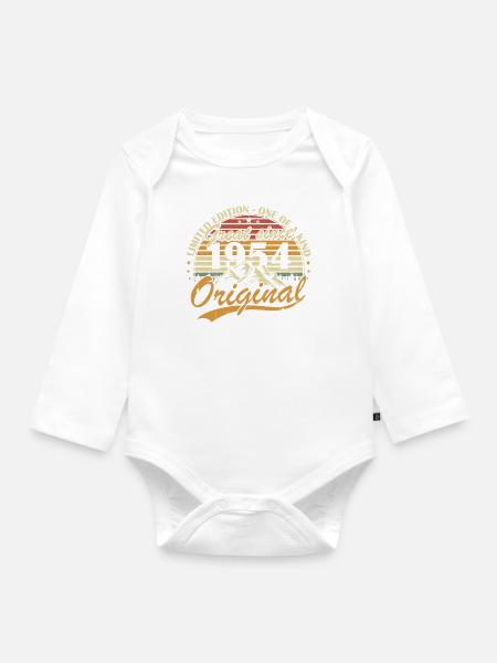 Original 1954 Jahrgang Retro Geburtstags Geschenk - Baby Bio-Langarm-Body - Weiß