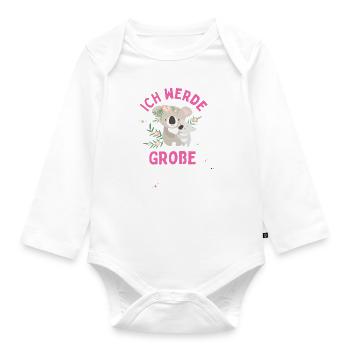 Ich werde große Cousine 2024 Koala Loading Süß - Baby Bio-Langarm-Body - Weiß - Vorne