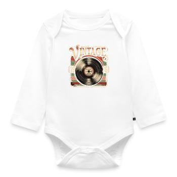 Rétro vinyle Vintage légende 1976 anniversaire - Body Bébé bio manches longues - blanc - Devant