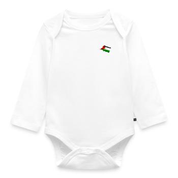 Free palestine - Organic Longsleeve Baby Bodysuit - white - Front