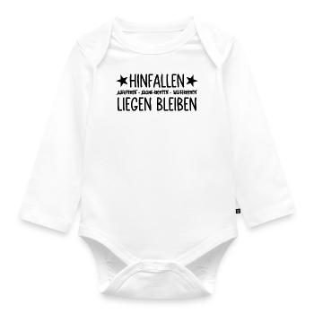 Hinfallen liegen bleiben - Baby Bio-Langarm-Body - Weiß - Vorne