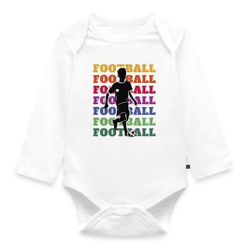 Soccer Lovers Soccer Players Soccer Love - Organic Longsleeve Baby Bodysuit - white - Front