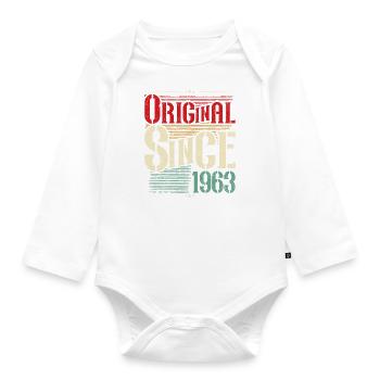 1963 Anniversaire Né En 1963 Rétro Vintage - Body Bébé bio manches longues - blanc - Devant