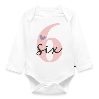 6th Birthday Six Six - Organic Longsleeve Baby Bodysuit - white - Front