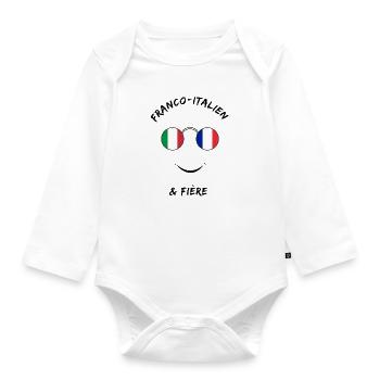 Franco Italien et fière - Body Bébé bio manches longues - blanc - Devant