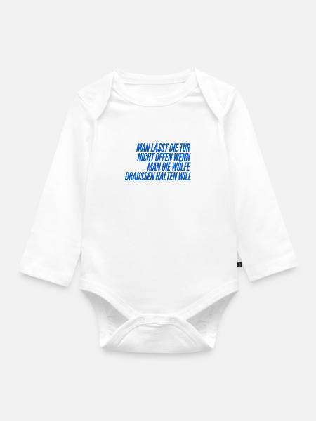 mach die Tür zu - Baby Bio-Langarm-Body - Weiß