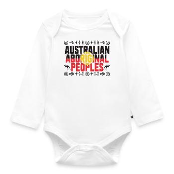 Australian Aboriginal - Baby Bio-Langarm-Body - Weiß - Vorne