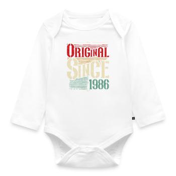 1986 Anniversaire Né En 1986 Rétro Vintage - Body Bébé bio manches longues - blanc - Devant